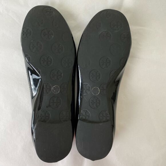 Tory Burch Reva Patent Leather Ballet Flat Size 7 Black Career Classic Timeless - Picture 12 of 13